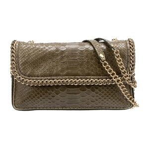 Henri Bendel Python Green Leather Shoulder Crossbody Bag